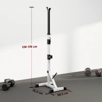 HOMCOM Weights Bar Barbell Rack Squat Stand Adjustable Portable Weight Lifting Max Load 200kg, Suitable For Home Gym Training Work Out(m-3)