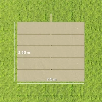 Outsunny Acoperiș de Înlocuire pentru Pergola Gazebo cu 10 Găuri de Drenaj, Husă Pergolă din Poliester Respirabil, 250x255 cm, pentru Pergola de Grădină 3x3m, Bej(m-3)