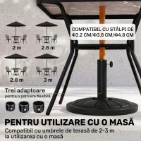 Outsunny Bază Rotundă pentru Umbrelă Ø43cm, 13kg din Ciment pentru Stâlpi de 38mm și 48mm, Negru(m-4)