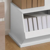 HOMCOM Móvel 2 compartimentos caixas de arrumação em MDF - dim. 90L x 36l x 35H cm -branco(m-4)