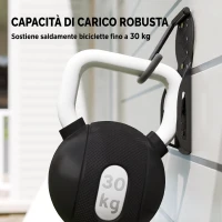 SPORTNOW Set 4 Supporti Bicicletta da Parete, Portabici da Parete Gancio Pieghevole per Garage Cantina Shed, Interni ed Esterni, Nero(m-5)