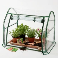 Outsunny Seră de grădină în formă de tunel din oțel cu acoperire din PVC, 200x100x80 cm, transparentă și verde(m-9)