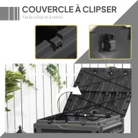 Outsunny Composteur de jardin 450 L, bac composteur pour jardin, 80 aérations et 2 portes coulissantes, 69 x 71 x 103 cm, noir(m-7)