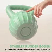 SPORTNOW Kettlebell Kugelhantel 6 kg Gewicht-Hantel mit Sand befüllt für Anfänger Zuhause Krafttraining 21 x 21 x 27 cm Grün(m-7)