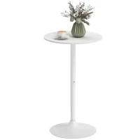 HOMCOM Bartisch Stehtisch, Tisch für 2 Personen, 60 x 60 x 102 cm, Weiß(m-11)