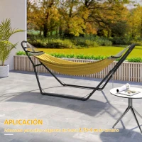 Outsunny Soporte para Hamaca Largo 278 cm Cadena Ajustable con Estructura de Acero para Hamacas de 2,75-4 m Carga 150 kg Negro(m-6)