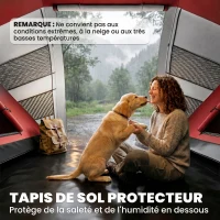 Outsunny Tente de camping familiale 4 personnes tente dôme étanche légère, ventilée 2 cabines fenêtre grande porte gris rouge(m-6)