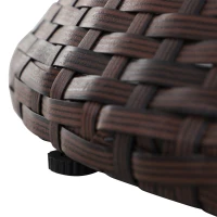 Outsunny PE Rattan Ice Bucket Table, Height Adjustable Liftable Outdoor Drinks Cooler, 52 cm Round Garden Beer Cocktail Table with Lid for Bar, Patio, Terrace, Brown(m-8)