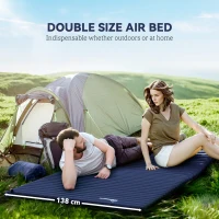Outsunny 2 Person Camping Inflatable Mattress - Navy Blue(m-4)