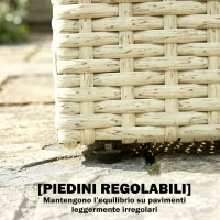 Outsunny Fioriera in Rattan con Traliccio, Letto Rialzato per Piante Rampicanti, Beige(m-8)