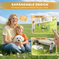 PawHut Pet Playpen Crate, with Six Panels, Door, for Indoors and Outdoors(m-9)