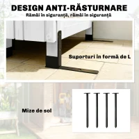 Outsunny Șopron de Scule din Lemn cu Rafturi 85x58x213 cm, Alb(m-7)