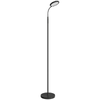 HOMCOM Lampă de Podea LED cu Telecomandă, Cap Rotativ, Reglare Luminozitate și Temperatură, Negru