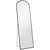 HOMCOM Standspiegel Ganzkörperspiegel großer Spiegel, modernes Design, 50 cm x 1,5 cm x 161,5 cm, Schwarz(m-1)