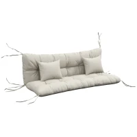 Outsunny Set 4 Cuscini da Giardino per Schienale e Seduta con Imbottitura, in Poliestere, Crema(m-1)