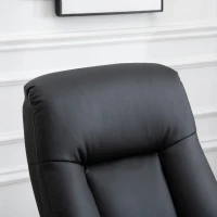 HOMCOM Electric Massage Recliner Chair with Ottoman, Faux Leather Swivel Recliner with Remote Control and 5 Modes for Living Room, Black(m-11)