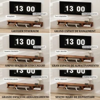 HOMCOM Mobilier TV Suspendat, Suport TV pentru Televizoare până la 50", cu Sertar Rabatabil, 2 Rafturi Deschise și Orificiu pentru Cabluri, Mobilier pentru Living, Dormitor și Cameră de Zi, 120x24x16 cm, Nuc(m-5)
