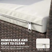 Outsunny Outdoor Seat Cushion Pads for Rattan Furniture, 3 PCs Garden Furniture Cushions, Cream White(m-7)