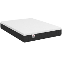 HOMCOM Colchón 190x135 cm Grosor 25 cm Colchón Viscoelástico de Muelles Ensacados de 7 Zonas Firmeza Media Funda Lavable