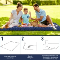 Outsunny Camping Tent with Inflatable Mattress and Camping Table&Chair, 2-3 Person Dome Tent with Sewn-in Groundsheet, Portable 3000mm Waterproof Tent with Carry Bag and Hook, for Fishing Hiking(m-6)