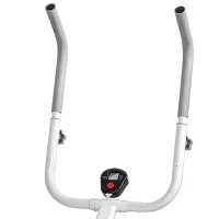 SPORTNOW 2-in-1 Ab Machine and Stair Stepper, Foldable Ab Trainer and Climbing Machine with LCD Monitor for Home Gym, White(m-12)