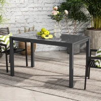 Outsunny Mesa de Comedor Extensible de Exterior de 85-125 cm para 4-6 Personas Mesa Rectangular para Porche Terraza Jardín(m-10)