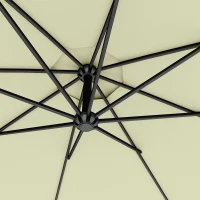 Outsunny 3m Overhanging Cantilever Parasol, with Cross Base - Beige(m-10)