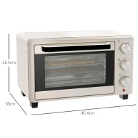 HOMCOM 21L Mini Countertop Oven, 100°C-230°C Adjustable Temp - Cream White(m-3)