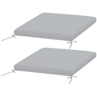 Outsunny Lot de 2 coussins de chaise de jardin, galettes de chaise 50 x 50 cm, mousse haute densité, antidérapants 50x50 cm gris(m-13)