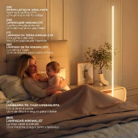 HOMCOM Lampă de Podea LED de 150 cm cu Temperatura Culorii Reglabilă și Telecomandă, Argintiu(m-9)