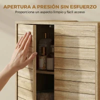 HOMCOM Mueble Bajo Lavabo con Estante Ajustable Puertas de Listones y Apertura por Presión para Lavabo con Pedestal o Pared(m-7)