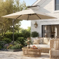 Outsunny Bază pentru Umbrelă Suspendată din HDPE cu Mâner și Roți, Reîncărcabilă cu Apă sau Nisip, 95x95x117 cm, Neagră(m-8)