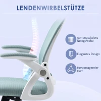 Vinsetto Scaun de Birou Ergonomic cu Spătar din Plasă și Înălțime Reglabilă, 65.5x61.5x88-97.5 cm, Albastru(m-6)