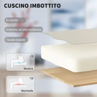 HOMCOM Sedia da Ufficio Reclinabile in Finta Pelle con Poggiapiedi e Rotelle, 65x67x111-119 cm, Beige(m-5)