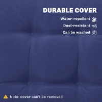 Outsunny Garden Seat Cushion with Ties, 42 x 42cm Replacement Dining Chair Seat Pad, Dark Blue(m-5)