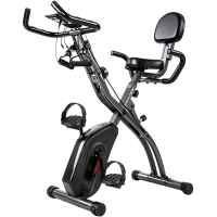 SPORTNOW 4 in 1 Heimtrainer Fahrrad Klappbar Leise Liegeergometer mit LCD Monitor Bluetooth Herzfrequenz Sensor Widerstandsband