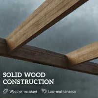 Outsunny Lean-To Wooden Pergola Kit, Decorative Garden Gazebo with Stable Structure and Concrete Anchors, 2.4 x 2.4m, Light Brown(m-4)