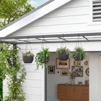 Outsunny Pflanzgefäße für Außen- und Innenpflanzen, Selbstbewässerung, Hängende Pflanzgefäße mit Metallketten, 4 Stück, Schwarz(m-10)