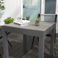 Outsunny Tavolo da Giardino Allungabile per 4-6 Persone con Piano a Doghe, in Alluminio, 81/162x80x75 cm, Grigio(m-9)