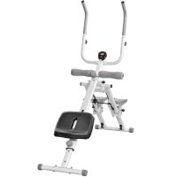 SPORTNOW 2-in-1 Ab Machine and Stair Stepper, Foldable Ab Trainer and Climbing Machine with LCD Monitor for Home Gym, White(m-1)