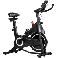 SPORTNOW Vélo d'Appartement, Vélo d'Exercice, Résistance Magnétique Réglable, Écran LCD, Siège Confortable, 108x51x116cm, Blanc