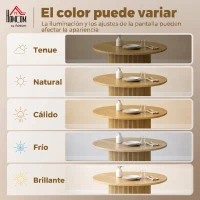 HOMCOM Mesa de Comedor Redonda Moderna para 4-6 Personas Mesa de Cocina de 110 cm con Base Cilíndrica Acanalada Roble(m-7)