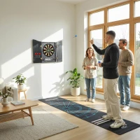 SPORTNOW Diana Electrónica con 6 Dardos de Punta Blanda y 24 Puntas de Repuesto 2 Pantallas LED 25 Juegos y 202 Variaciones(m-2)