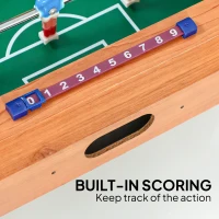 SPORTNOW 20 in Table-top Football Table with Stainless Steel Rods, Compact Foosball Table for Kids and Adults, All-Inclusive Foosball Game Set for Indoor, Nature Wood Finish(m-5)
