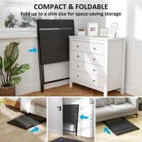 HOMCOM 70 cm Folding Computer Desk with Monitor Shelf - Black(m-4)