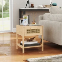 HOMCOM Nachttisch, Nachtschrank, Beistelltisch mit Schublade, MDF 40 x 40 x 48,4 cm(m-10)