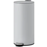 HOMCOM Poubelle cuisine 30L, poubelle à pédale avec seau intérieur amovible, couvercle à fermeture douce, 36x30x60,5cm, gris(m-12)
