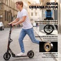 SPORTNOW Monopattino Pieghevole con Manubrio Regolabile in Altezza per Adulti, Argento(m-6)