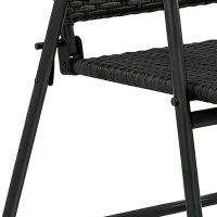 Outsunny Set of Two Folding Rattan Seat Chairs - Black(m-10)