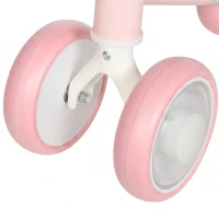 AIYAPLAY Baby Balance Bike for 1-2 Years Old, Light-up Toddler Balance Bike with Adjustable Seat, 4 Silent EVA Wheels, Pink(m-10)